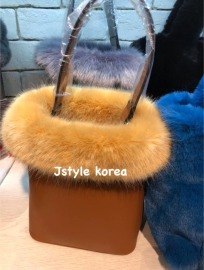 名媛貴氣皮草手提兩用包