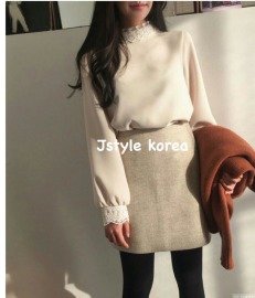 歐式假兩件蕾絲襯衫歐式 