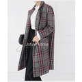 復古大格紋60%羊毛大衣