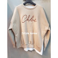 假兩件CHOLE刺繡字母刷毛T_9