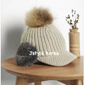 預購A韓國毛球可拆針織耳罩毛帽_2