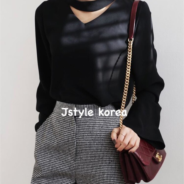 預購A單扣個性簍空小V挺版襯衫