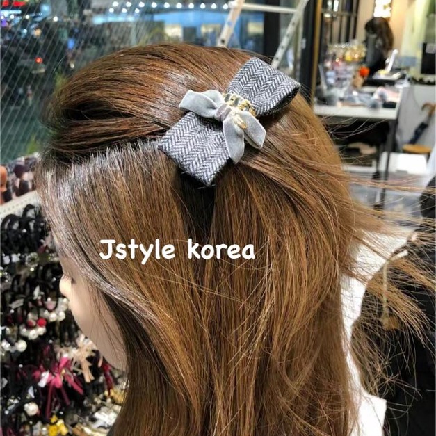 預購A小香風毛呢斜紋髮夾