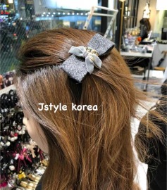 預購A小香風毛呢斜紋髮夾