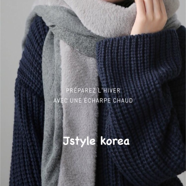 預購A拼接皮草兩用披肩圍巾