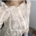 預購A 浪漫蕾絲鏤空刺繡宮廷袖襯衫_3