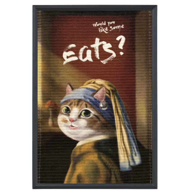 Eat's易特廚 藝術貓劍麻抓畫(含畫框) 多款可選
