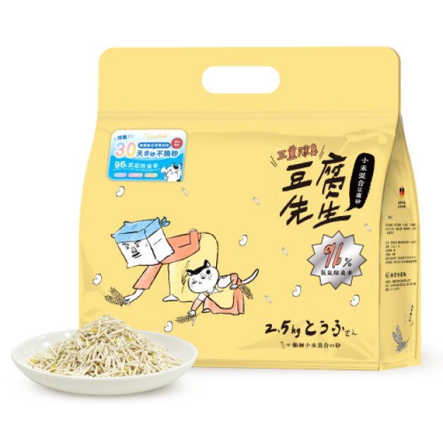 「限購一包」豆腐先生 小米除臭豆腐砂 2.5kg（酵素新配方）