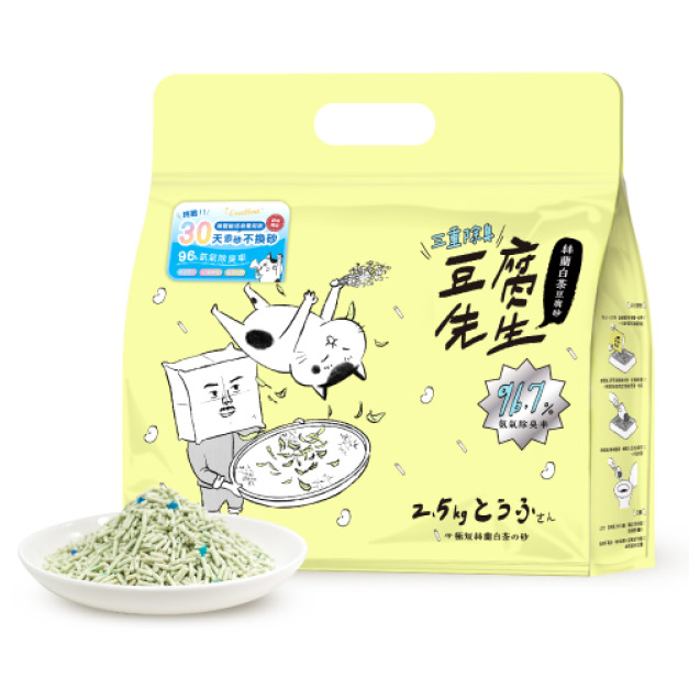 「限購一包」豆腐先生 絲蘭白茶豆腐砂 2.5kg（三重除臭新配方）