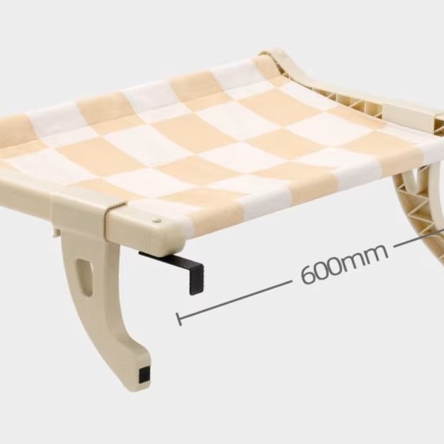 喵乎汪也 隨心掛貓掛床-春夏黃白格(棉質)