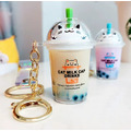 珍珠奶茶貓鑰匙圈
