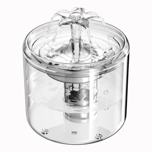 LOVELY CAT 高光透明花朵寵物智能飲水機 2.6L