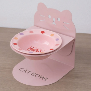 貓頭寵物圓點飛碟碗磁吸架(多款可選)