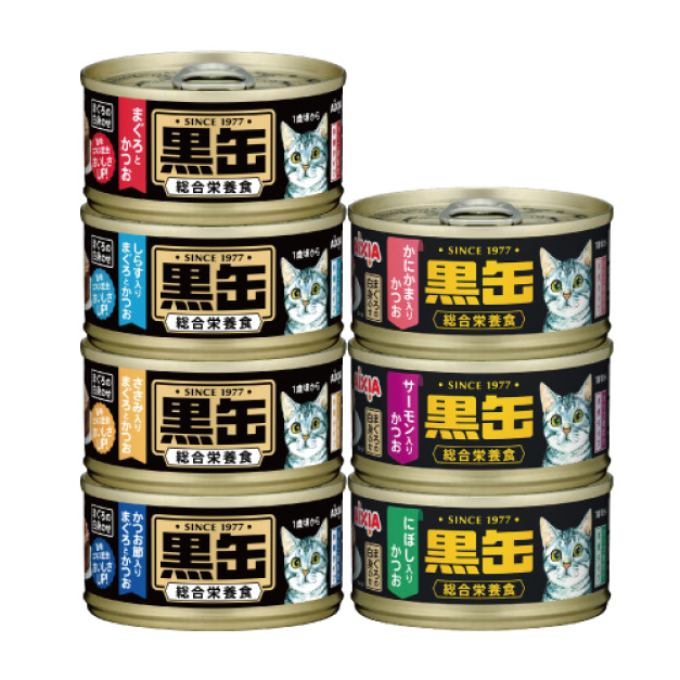 日本製 AIXIA 愛喜雅 黑罐貓主食 80g-隨機口味 24罐/箱