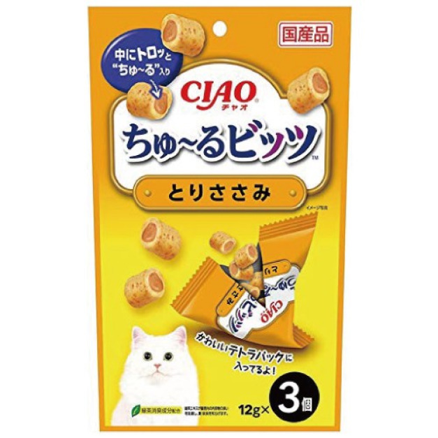 CIAO 迷你夾心肉泥捲餅乾-雞肉 12gx3入