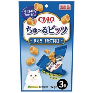 CIAO 迷你夾心肉泥捲餅乾-鮪魚+干貝 12gx3入