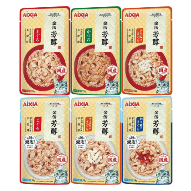 AIXIA 愛喜雅 新金罐芳醇軟包35g-隨機口味 12包/盒