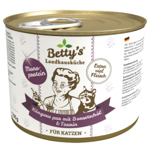 德國 Betty’s 蓓蒂奶奶 貓咪無穀主食罐-袋鼠肉+琉璃苣油 200g