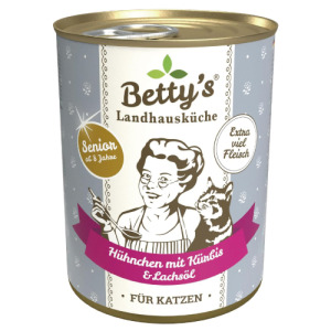 德國 Betty’s 蓓蒂奶奶 貓咪無穀主食罐-雞肉+南瓜+鮭魚油 400g