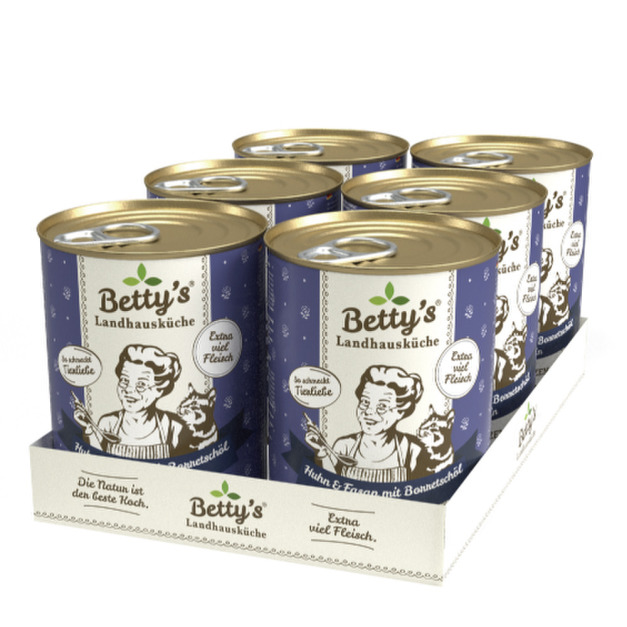 Betty&rsquo;s 蓓蒂奶奶 貓咪無穀主食罐-雞肉+野雞 400gx6入