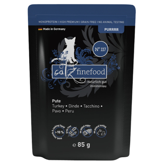 德國 凱茲 CATZ 單一純肉低敏無穀主食餐包117號-火雞 85g