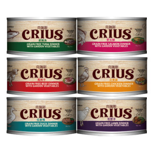 CRIUS 克瑞斯 天然無穀貓用主食餐罐 90g-隨機12罐/箱