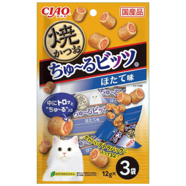 CIAO 燒鰹魚捲心肉泥-扇貝 12gx3入