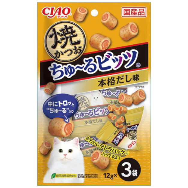 CIAO 燒鰹魚捲心肉泥-正宗高湯 12gx3入