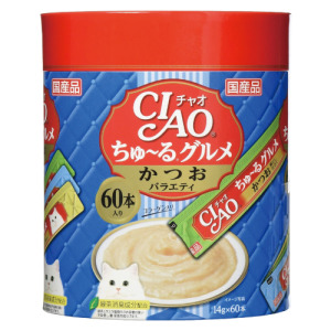 日本製 CIAO 啾嚕肉泥-鰹魚+海鮮綜合三拼 14gx60入