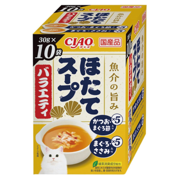 CIAO 雙拼鮮湯包-鰹魚+鮪魚節 鮪魚+雞肉  30gx10袋