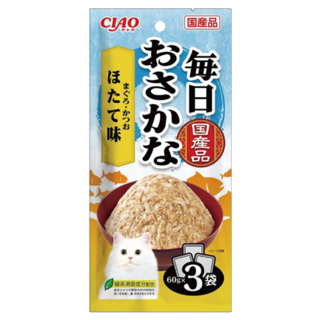 CIAO 每日鮮魚大餐包-鮪魚+鰹魚+干貝 60gx3入