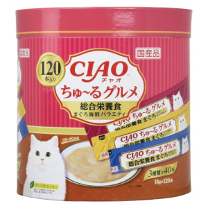日本製 CIAO 啾嚕肉泥-綜合營養食鮪魚+海鮮系列 14gx120入
