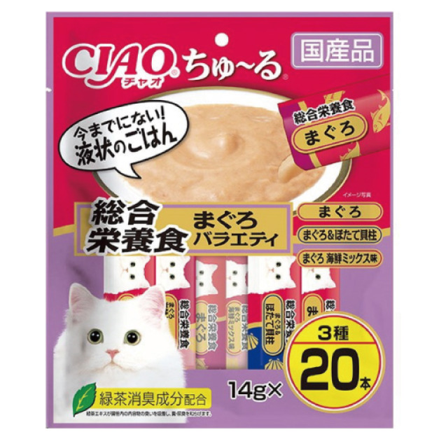 CIAO 啾嚕肉泥-綜合營養 鮪魚系列 14gx20條