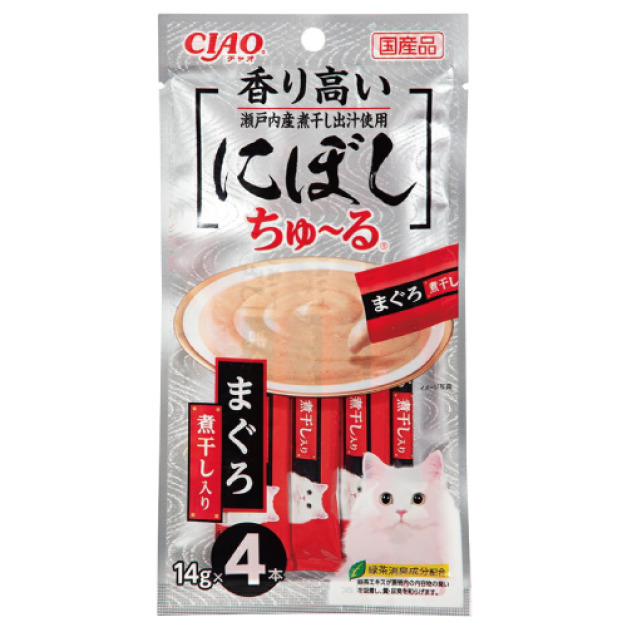 CIAO 啾嚕肉泥和風魚乾系列-鮪魚+魚乾高湯 14gx4入