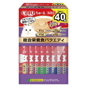 日本製 CIAO 綜合營養食肉泥-鮪魚、鮪魚+扇貝、鰹魚、鰹魚+鰭鮪 14gx40入/盒