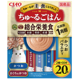 CIAO 主食乳酸菌綜合營養肉泥-鮪魚+鰹魚 14gx20入