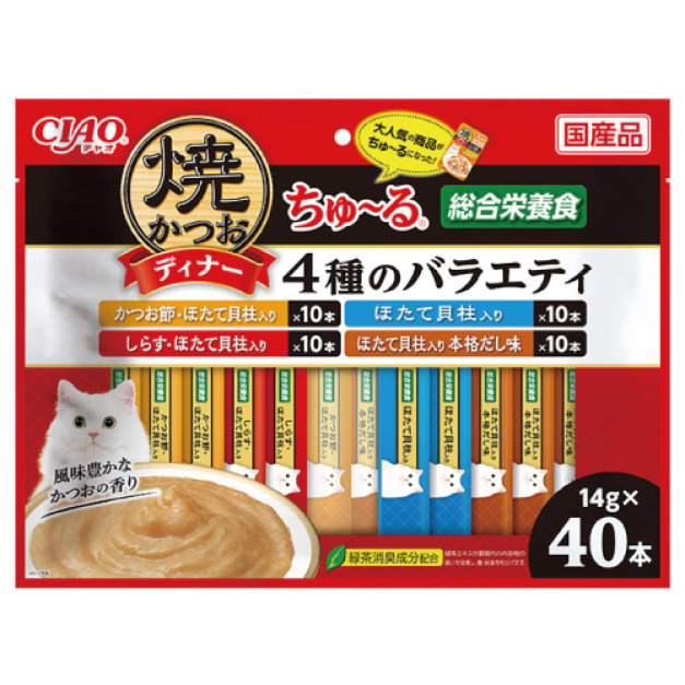 CIAO 烤鰹魚肉泥-綜合海鮮 14gx40入