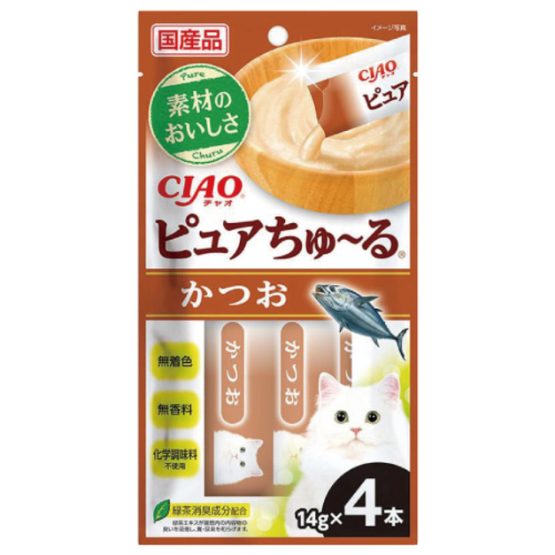 CIAO 啾嚕肉泥PURE系列-鰹魚 14gx4入