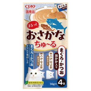 CIAO 啾嚕肉泥雙魚系列-鮪魚&鰹魚&柴魚片 14gx4入