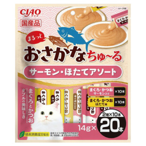 CIAO 全魚什錦肉泥-鮭魚&扇貝 14gx20入