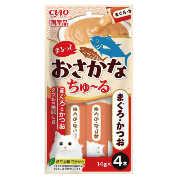 CIAO 啾嚕肉泥雙魚系列-鮪魚&鰹魚 14gx4入