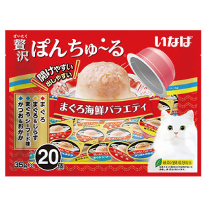 INABA 啾嚕寒天肉泥果凍杯-豪華海鮮 35gx20個