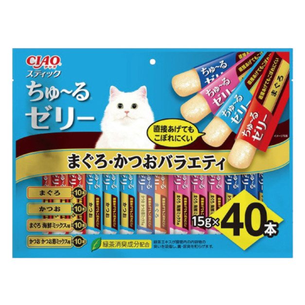 CIAO 寒天肉泥（鮪魚、鰹魚、鮪魚+海鮮、鰹魚+柴魚片）15gx40條