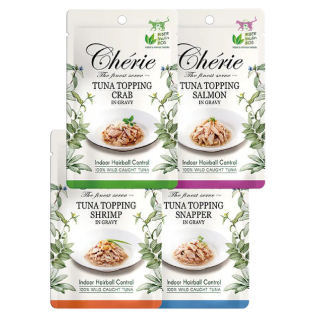 Cherie 法麗 微湯汁室內貓排毛餐包 系列40g-隨機口味 12包/盒