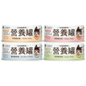 汪喵星球 98%鮮肉無膠幼母貓營養主食罐80g-隨機24罐/箱