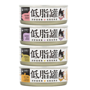 汪喵星球 貓咪低脂無膠主食罐80g-隨機口味24罐/箱