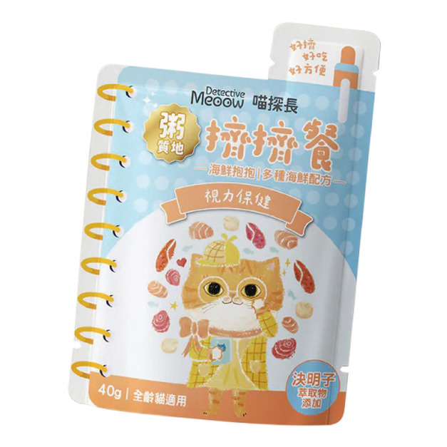 Detective Meoow 喵探長 主食擠擠餐包 (綿綿粥)-海鮮抱抱 40g