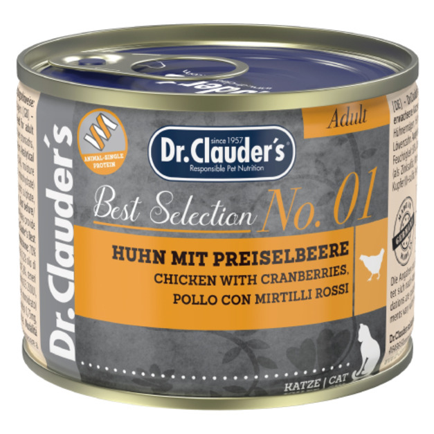 德國 Dr-clauder克勞德博士主食罐頭-No.01鮮雞蔓越莓 200g
