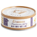 超越汪喵 鮮肉主食罐-貓用雞肉+鰹魚+蝦仁大餐 80g