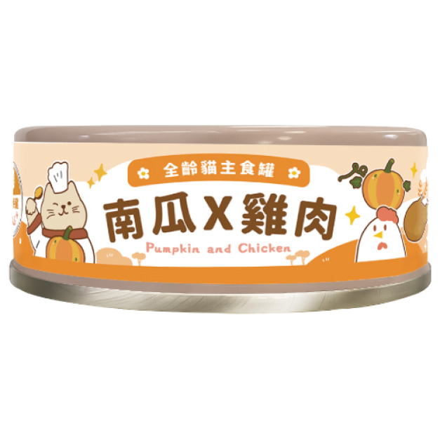 Fudotime 飼糧倉 全齡貓主食罐-南瓜Ｘ雞肉 80g